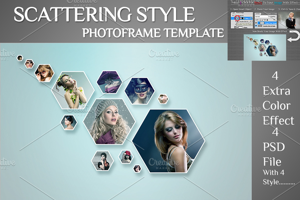 Scattering Style Photo Template, a Texture Graphic by MithunLekson (Photo 4 of 8)