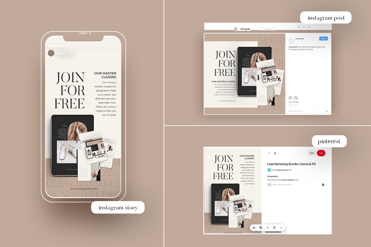 Product Mockup Instagram CANVA PS, a Social Media Template by Eviory (Photo 3 of 12)