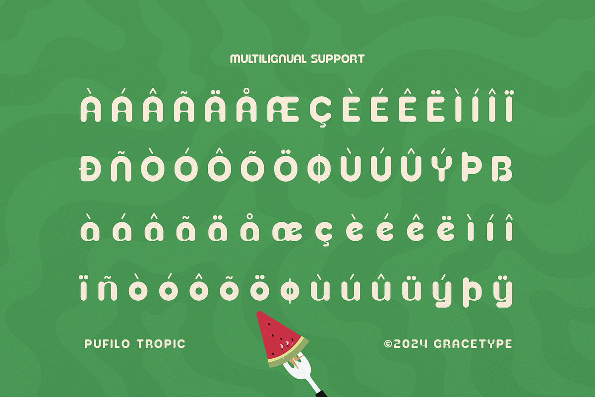 Pufilo Tropic | Rounded Playful Sans, a Sans Serif Font by gracetype_studio (Photo 11 of 12)