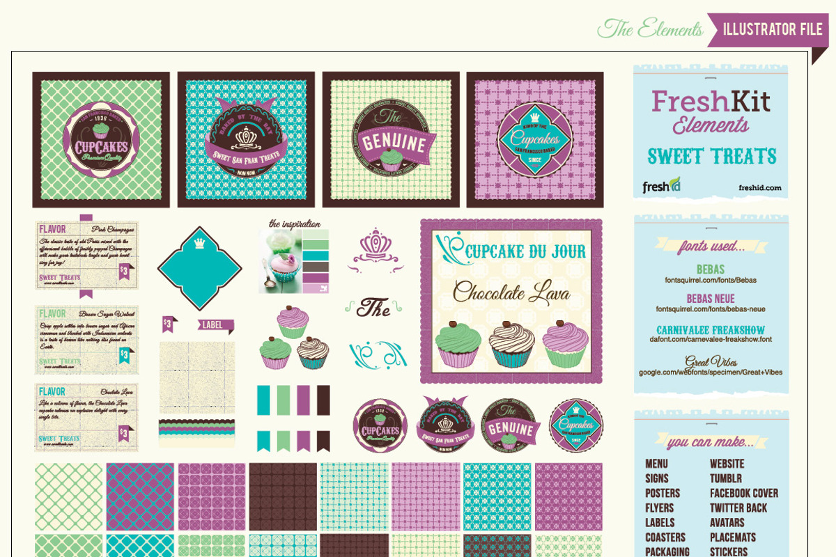 Sweet Treats Branding Elements, a Templates & Theme by Fresh ID (Photo 2 of 4)