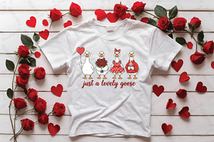 Valentine Cute Lovely Goose Coquette, an Illustration by DreamPrint404