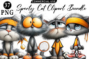 Sporty Cat Clipart Bundle, an Illustration by Daily.Designs (Thumbnail 1 of 5)