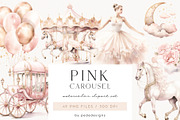 Pink Carousel, a Decorative Illustration by PeDe Designs (Thumbnail 1 of 7)