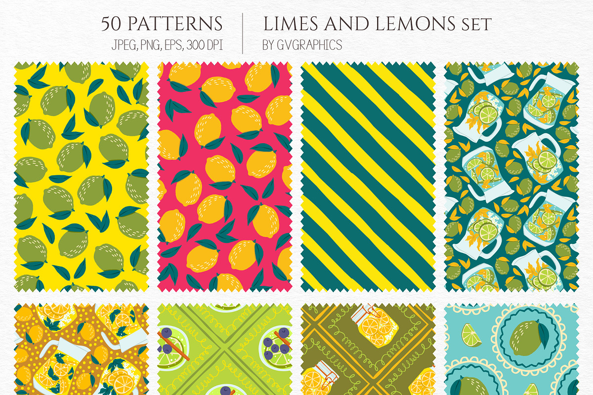 Limes and Lemons Patterns, a Pattern Graphic by GVGraphics (Photo 7 of 18)