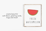 Red watermelon clipart illustration, an Illustration by Allyson Johnson (Thumbnail 2 of 3)