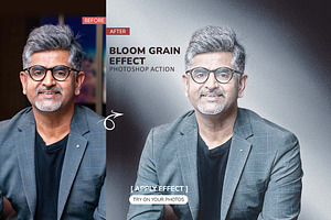 Bloom Grain Effect Photoshop Action, an Action Add-On by MRI STUDIO