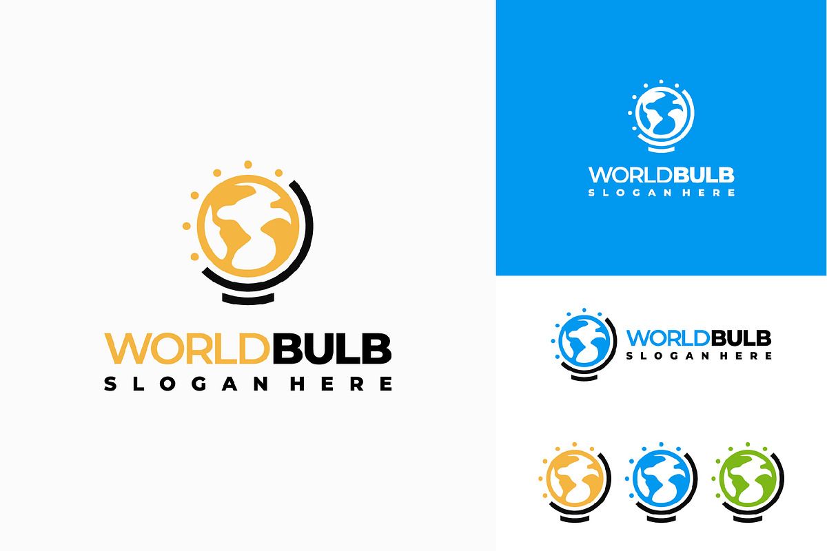 Set of World Bulb Logo designs, a Branding & Logo Template by Lucky Creative (Photo 5 of 5)
