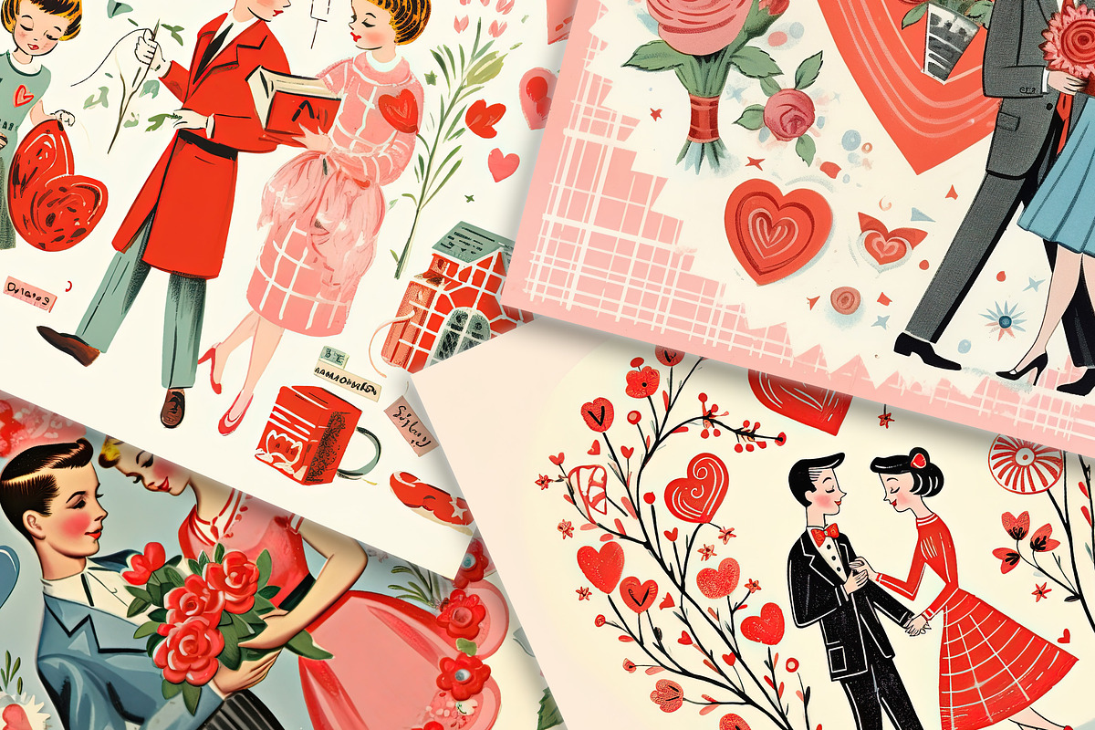 1960s Love Charm - Retro V-Day Art, an Illustration by Fun Digital (Photo 3 of 5)