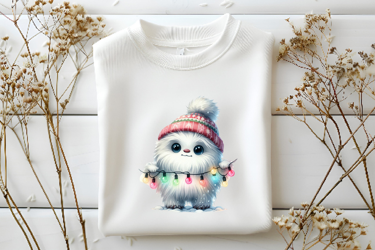 Christmas Cute Yeti Clipart, an Illustration by DreamArtGraphic (Photo 5 of 6)