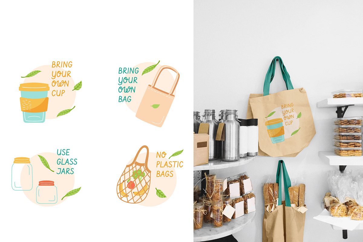 Zero Waste Ecological Illustrations, an Object Illustration by Sabina_Ava (Photo 3 of 7)