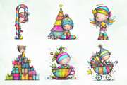 Whimsical Christmas Baby Kid Clipart, an Illustration by Creative Art (Thumbnail 7 of 11)