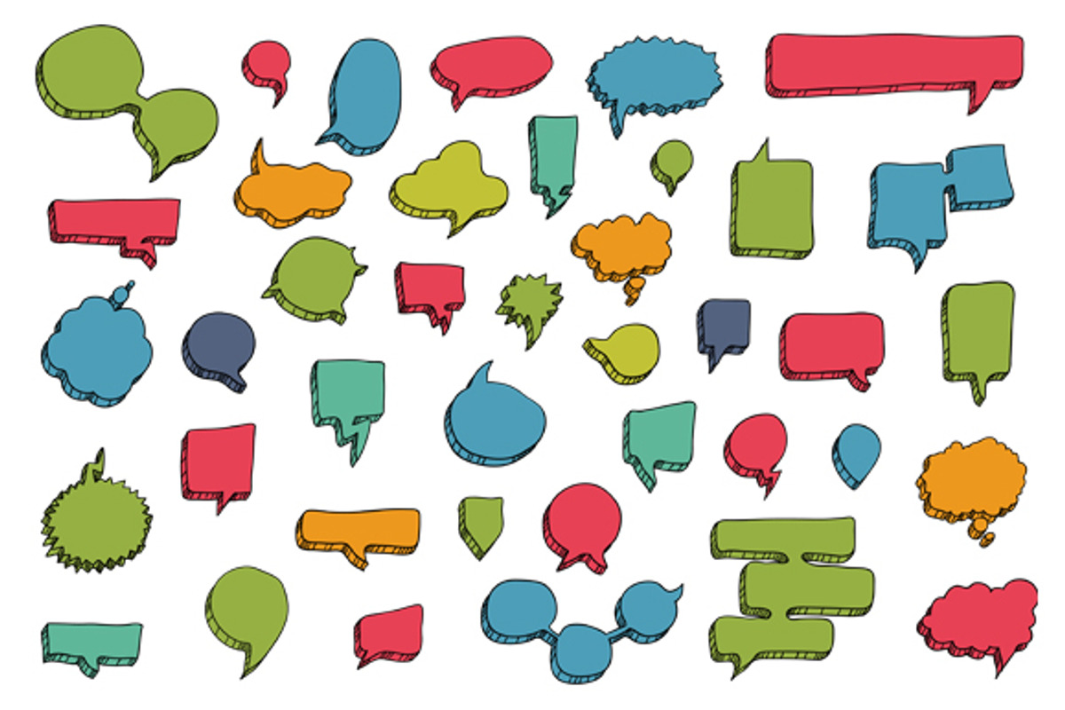 40 Hand Drawn Speech Bubbles, a Work Illustration by Mantas Bac (Photo 2 of 4)