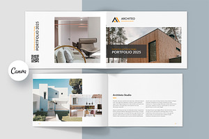 Architeo Portfolio Landscape Canva, a Brochure Template by artbart