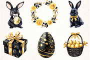 Glitter Luxury Black Easter Clipart, an Illustration by Watercolor design (Thumbnail 4 of 4)