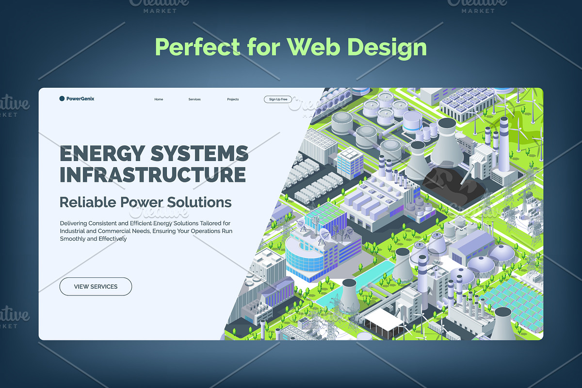 Industrial Energy 3d Isometric View, an Object Graphic by 35lab (Photo 6 of 6)