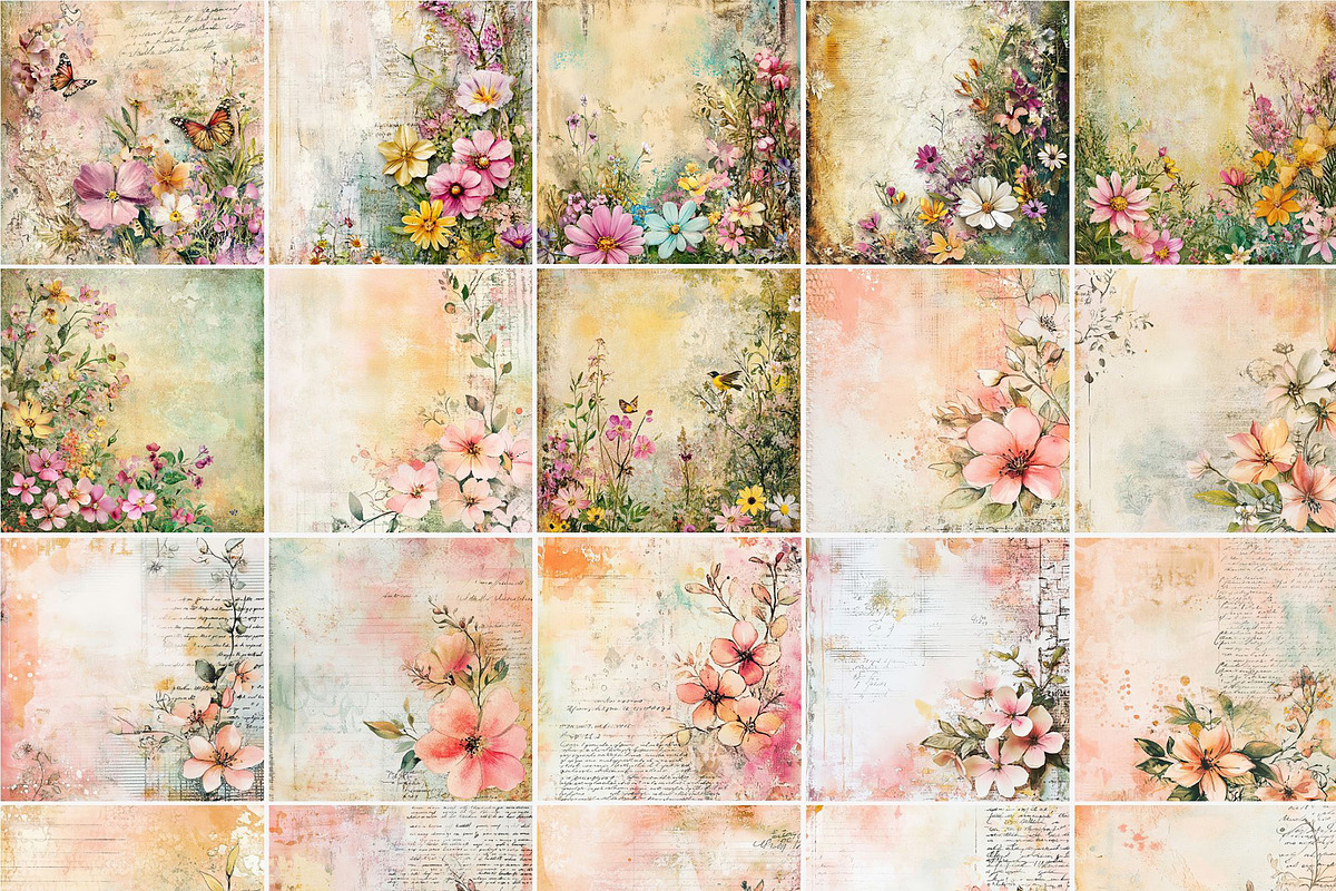 Floral Distressed Backgrounds, a Decorative Illustration by pictures for you (Photo 15 of 36)