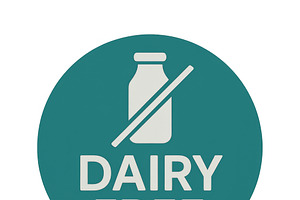 Dairy free food label sticker isolat, an Illustration by Dvoevnore photos