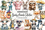 Quirky Animals Collection Clipart, an Illustration by DreamArtGraphic (Thumbnail 1 of 5)