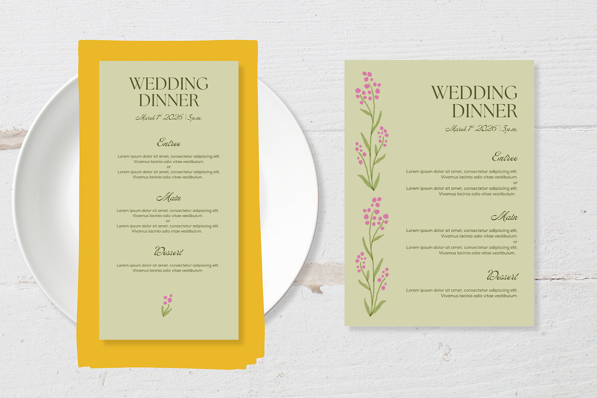 Green, pink and regal Stationery preview 4