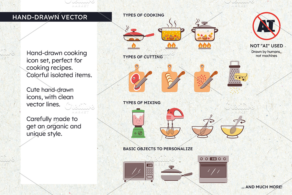 Cooking recipe Icon set