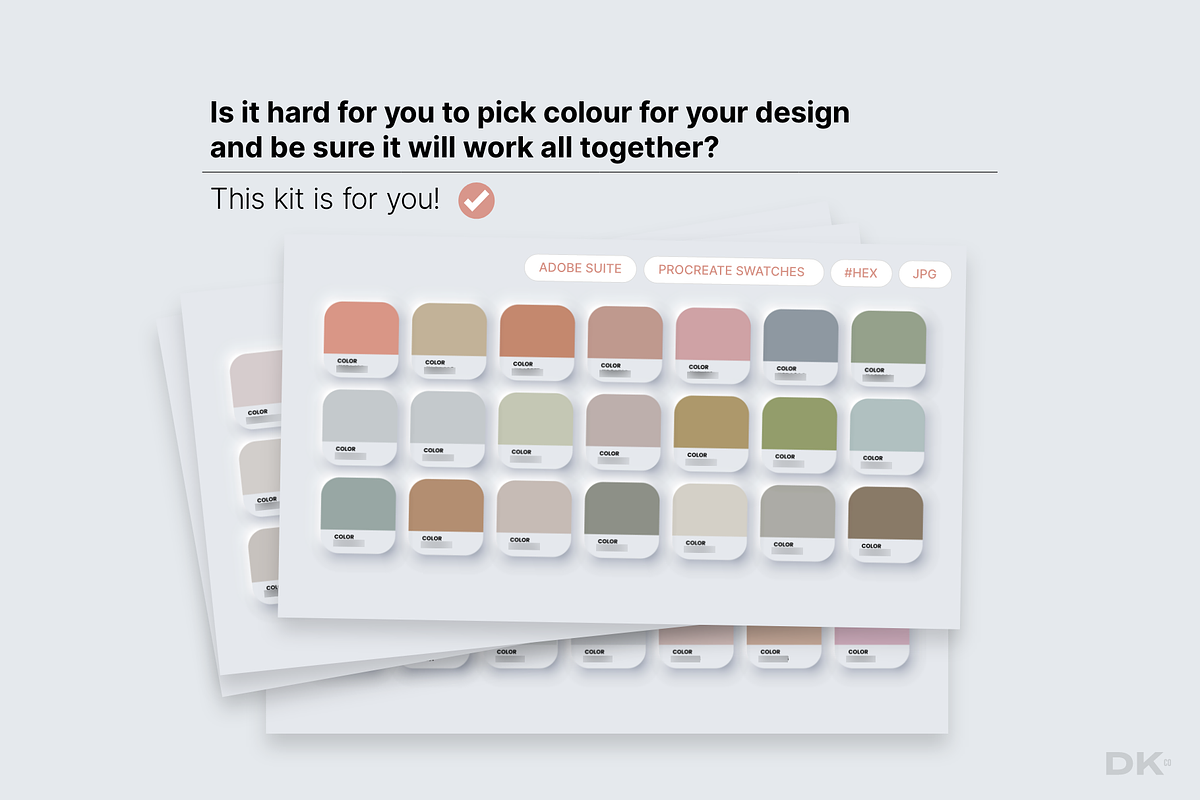 Pastel Color Swatches for Procreate, a Palette Add-On by Designer's Kit Co (Photo 9 of 10)