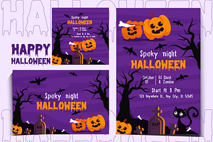 Happy Halloween  Banner, Party flyer, a Poster Template by Sagar Gabol