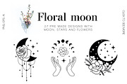 Floral moon & Zodiac Constellations, an Illustration by Art Dari Autumn (Thumbnail 3 of 15)