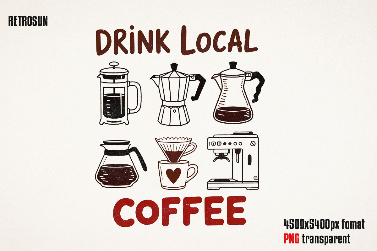 Funny Coffee Doodle PNG Bundle, an Object Graphic by GlitterCraft (Photo 43 of 61)