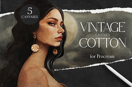 Vintage Cotton Set for Procreate, a Brush Add-On by Liquid Amethyst Art