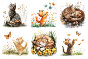 Whimsical Spring Cat Clipart, an Illustration by Daily.Designs (Thumbnail 5 of 5)