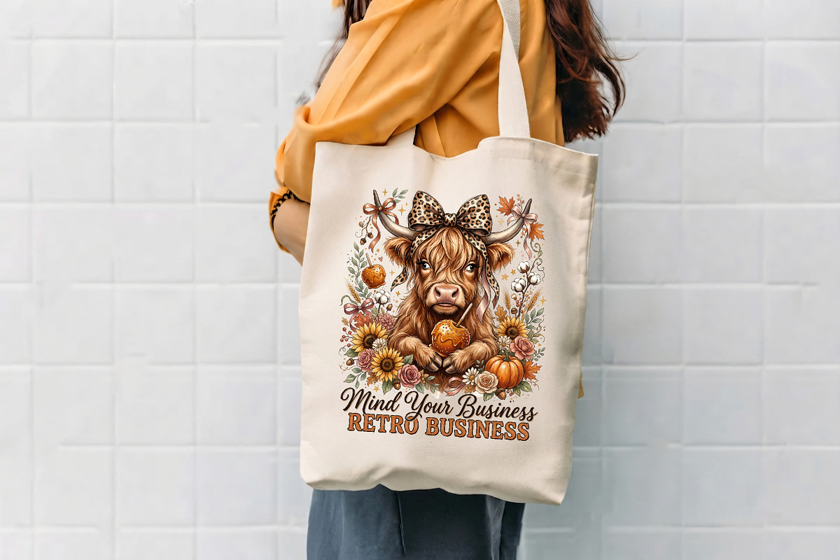 Fall Highland Cow Halloween PNG, a Seasonal Illustration by CrexoraLab (Photo 4 of 4)
