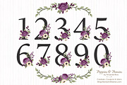 Plum Purple Floral Numbers Set, an Illustration by Amanda Ilkov (Thumbnail 1 of 5)