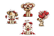Quirky Valentines Dogs Clipart, an Illustration by Dream Creation (Thumbnail 6 of 6)