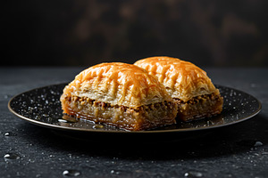 Sweet baklava pastry with nuts and s, a Food & Drink Photo by professorinc
