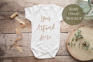 Baby Onsie, Infant Bodysuit Mockup