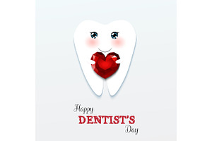 Cute greeting card Happy Dentist Day