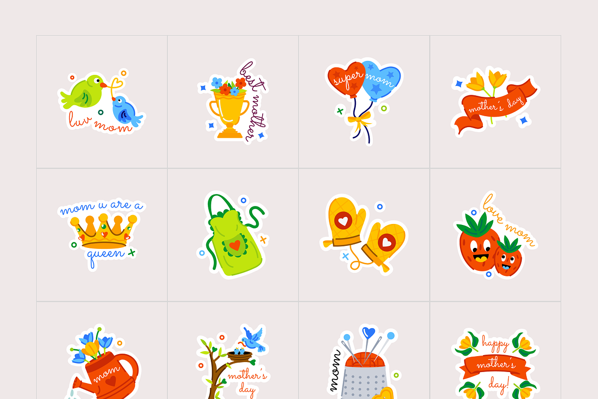 Happy Mother's Day Stickers, an Emoji Icon by Prosymbols (Photo 8 of 11)