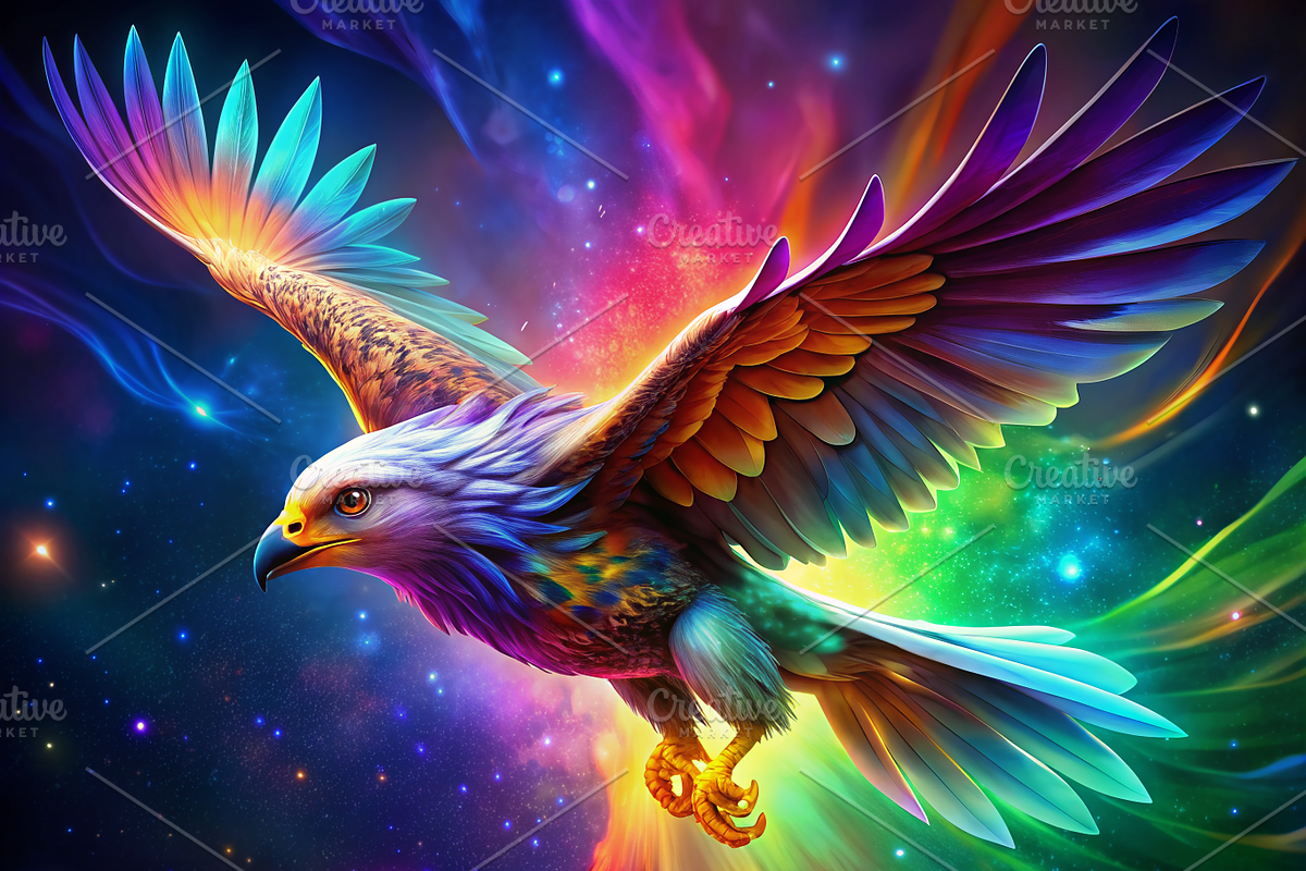 Vibrant Eagle Print, an Animal Illustration by ZobaDepot (Photo 1 of 4)