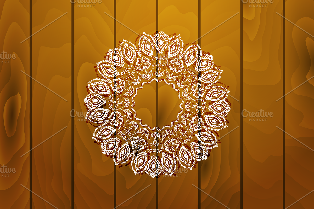 Round vector indian-style frames, a Texture Illustration by CreativeJourney (Photo 2 of 5)