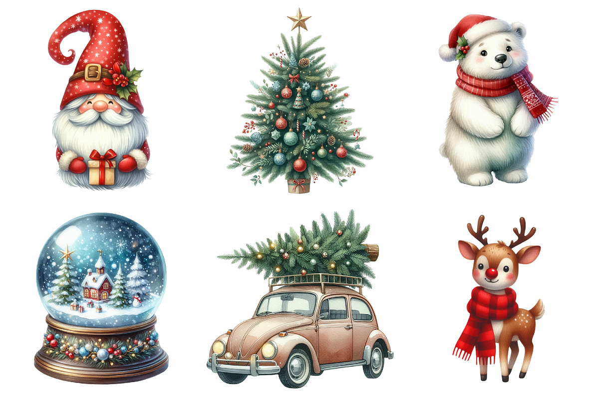 Christmas Clipart Bundle, an Illustration by Daily.Designs (Photo 2 of 5)