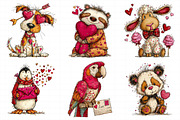 Valentine's Whimsical Animals Clipar, an Illustration by Daily.Designs (Thumbnail 3 of 5)