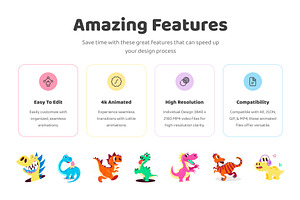 Animated Dinosaur Stickers