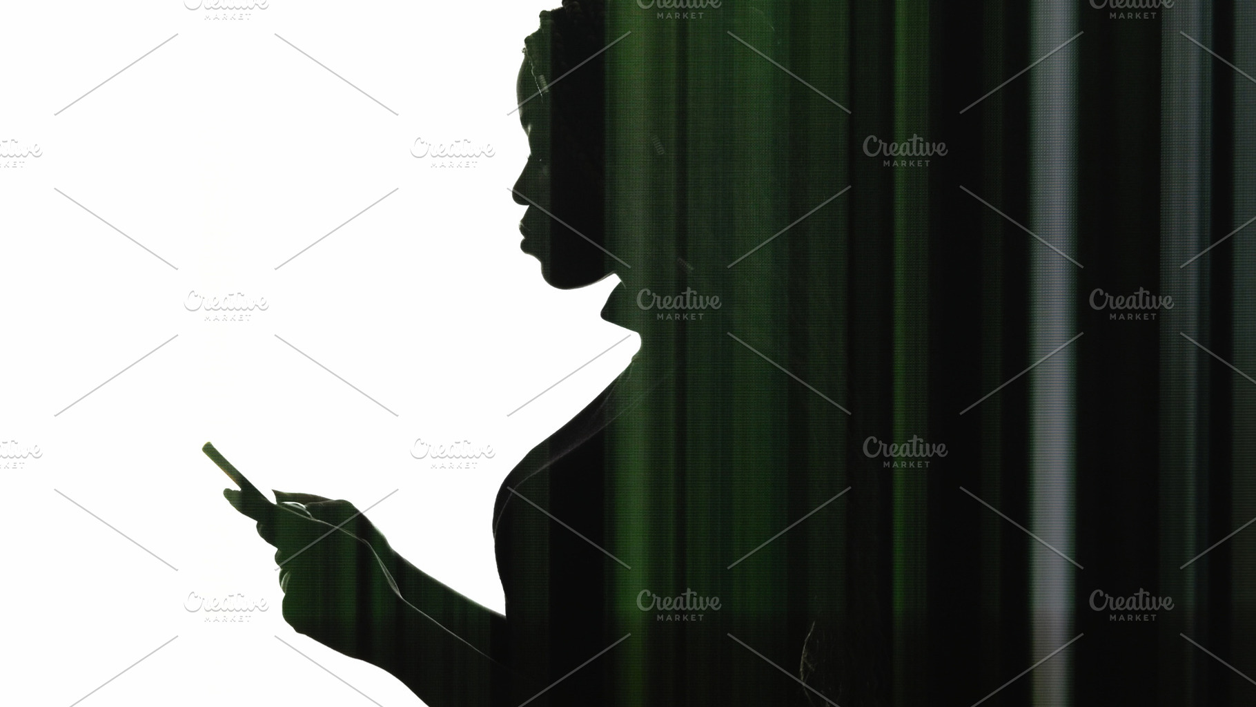Mobile anxiety online stress glitch woman phone, a Person Photo by Photo Drive Studio