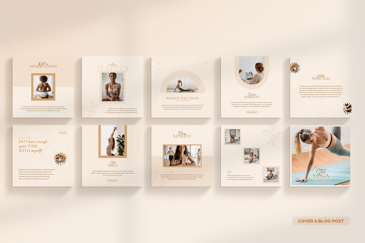 Wellness Social Media Kit CANVA, a Social Media Template by Wildnun Studio