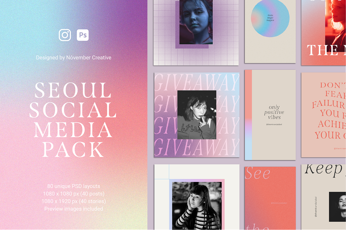 Seoul Social Media Pack, a Social Media Template by TheFisherCreative (Photo 1 of 12)