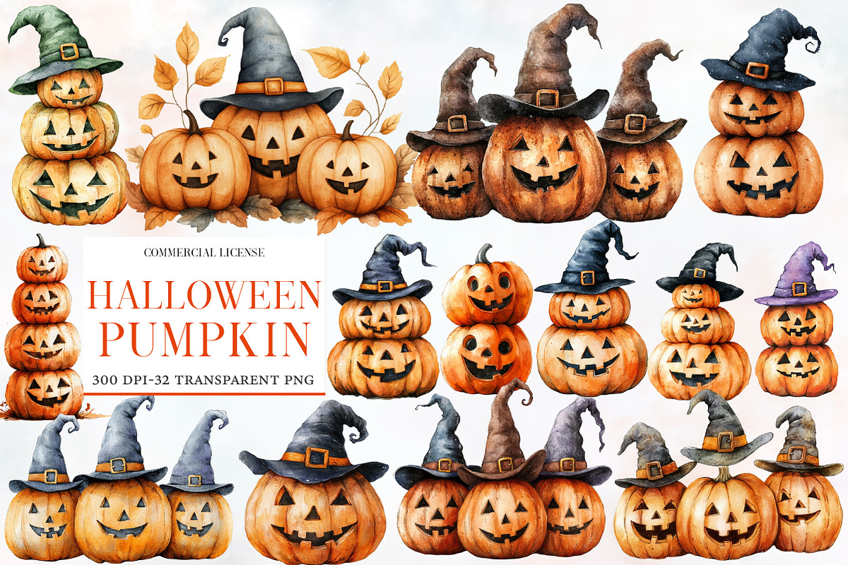 Halloween Pumpkin Clipart, an Illustration by Designworld (Photo 1 of 5)