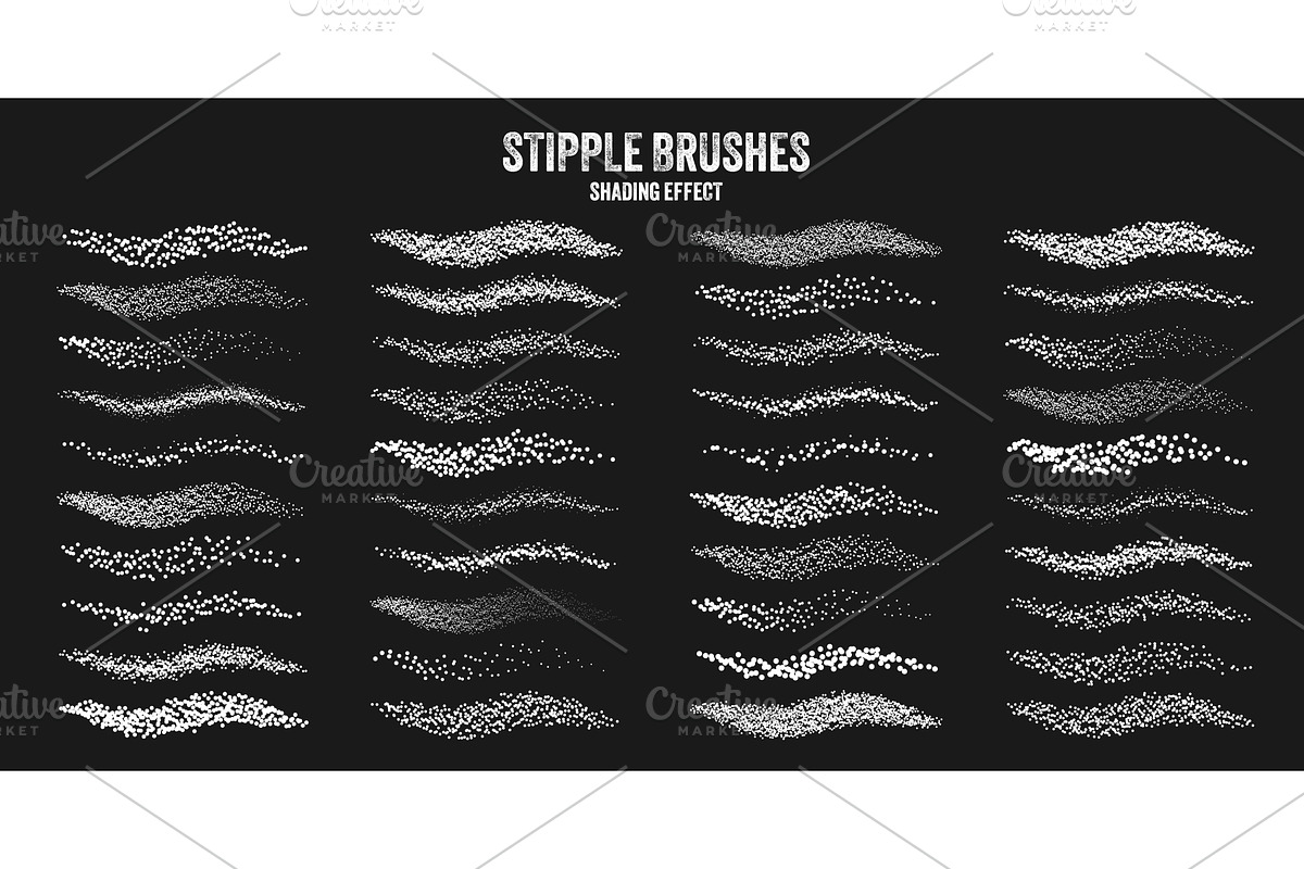 Ink scatter brush, stipple drawing, an Illustration by 32pixels