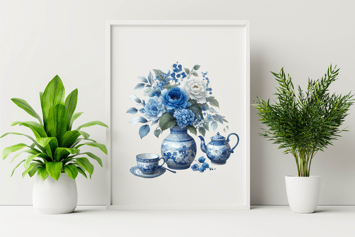 Blue Chinoiserie Summer Sublimation, an Illustration by SVGArt (Photo 4 of 7)