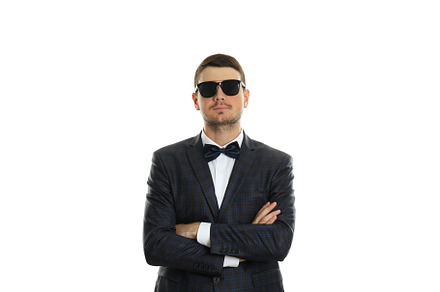 Businessman in sunglasses, isolated on white background, a Person Photo by AtlasStudio PRO