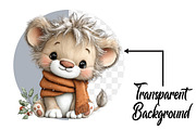 Whimsical Christmas Lion Clipart, an Illustration by Pixels.Craft (Thumbnail 2 of 6)